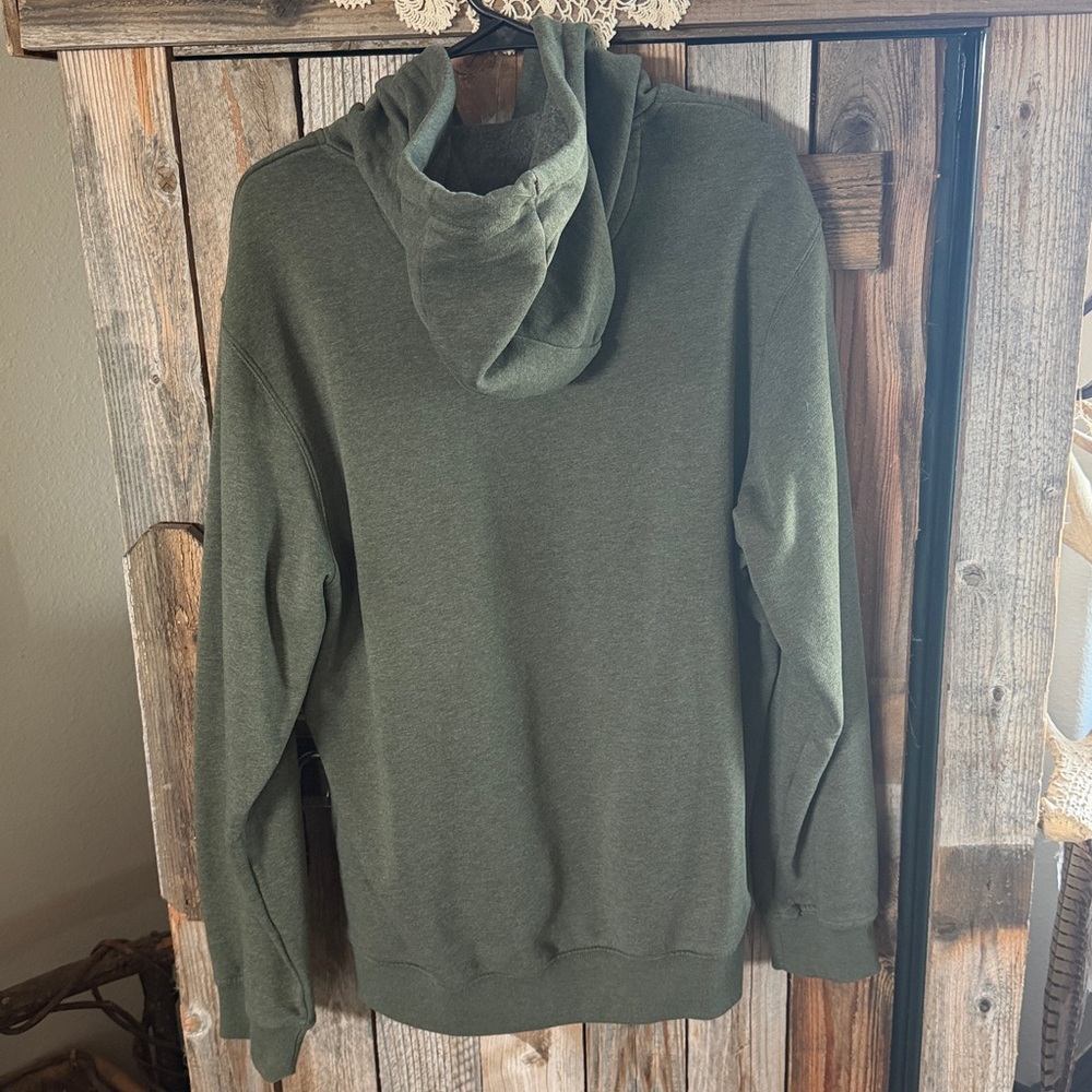 Men's Olive Green Wrangler Hoodie Sweatshirt - Picture 3 of 5